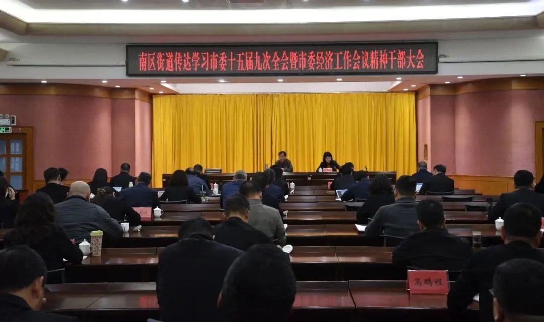 南区街道传达学习市委十五届九次全体会议暨市委经济工作会议精神